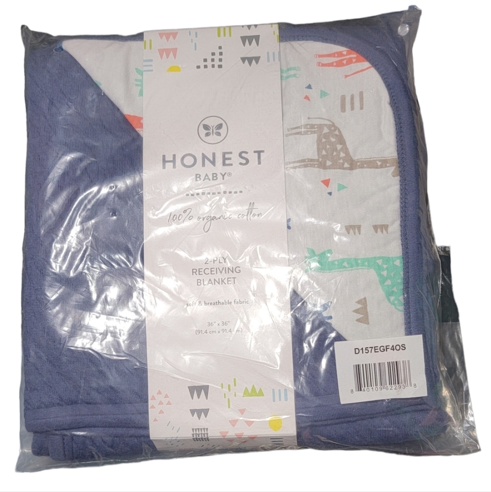 Honest Baby Organic Cotton Reversible Mini - Quilted Receiving Blanket - Picture 6 of 7